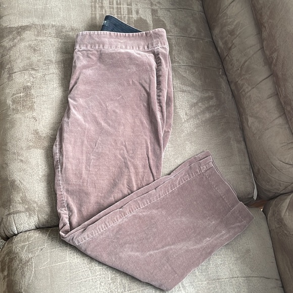 Ann Taylor loft petites 12P Marissa Skinny chocolate brown velvet dress pants - Picture 3 of 10